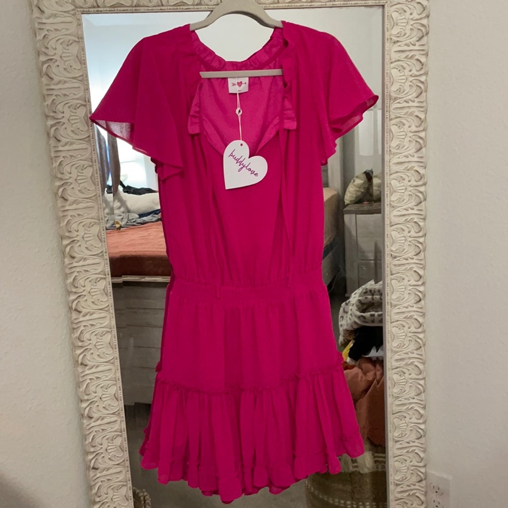 Bright pink Buddy Love short sleeve dress